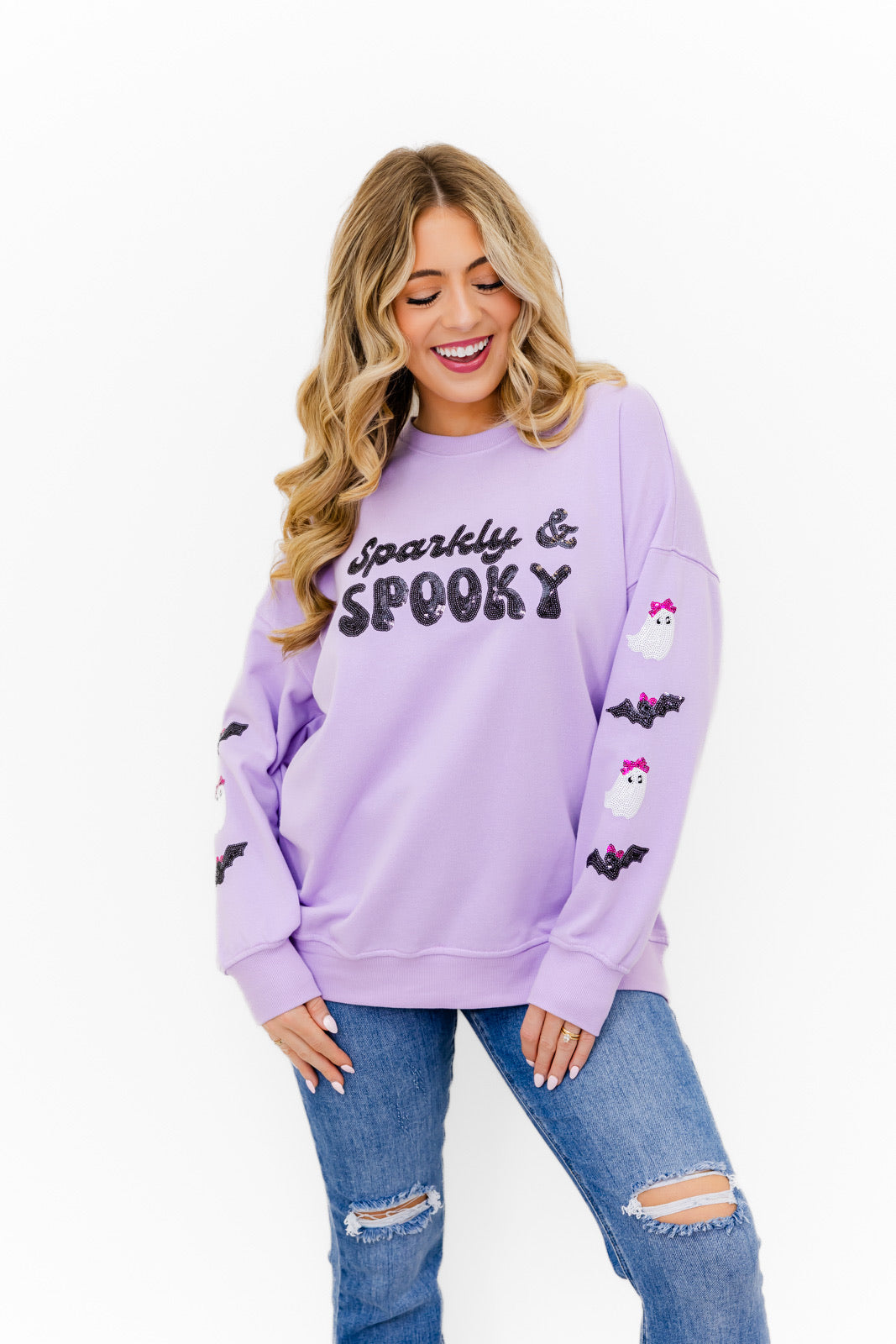 Sparkly & Spooky Sequin Embellished Sweatshirt