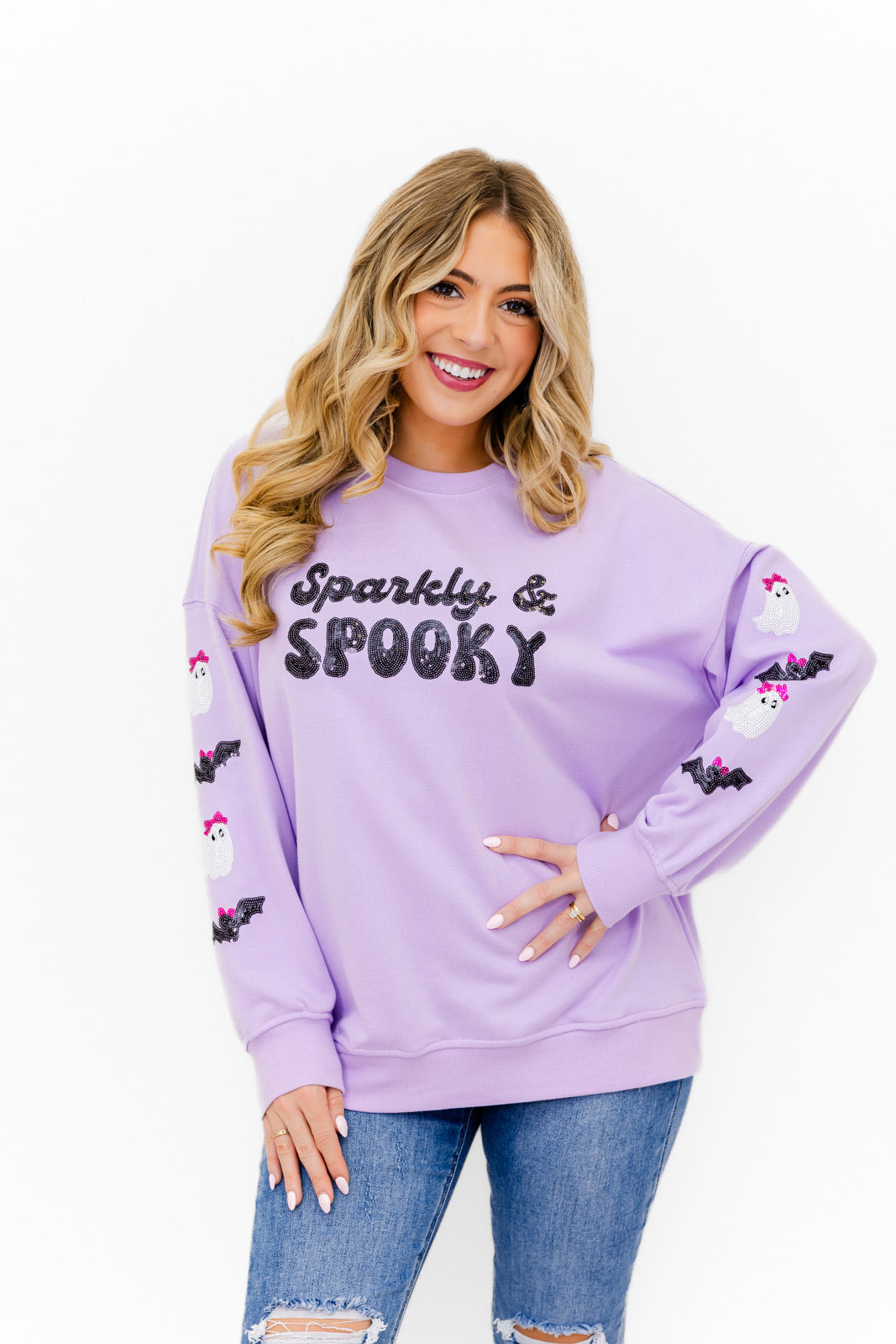 Sparkly & Spooky Sequin Embellished Sweatshirt
