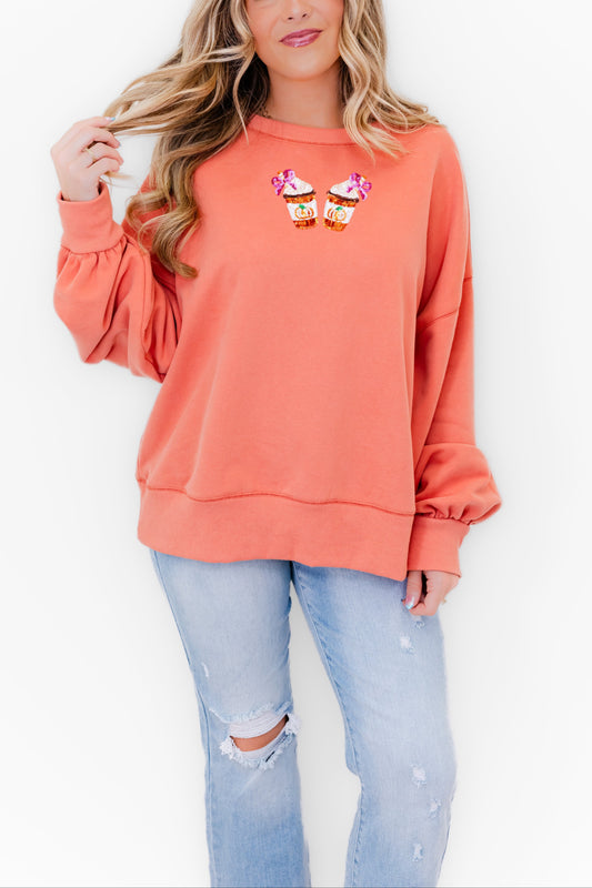 Pumpkin Spice Embellished Sweatshirt