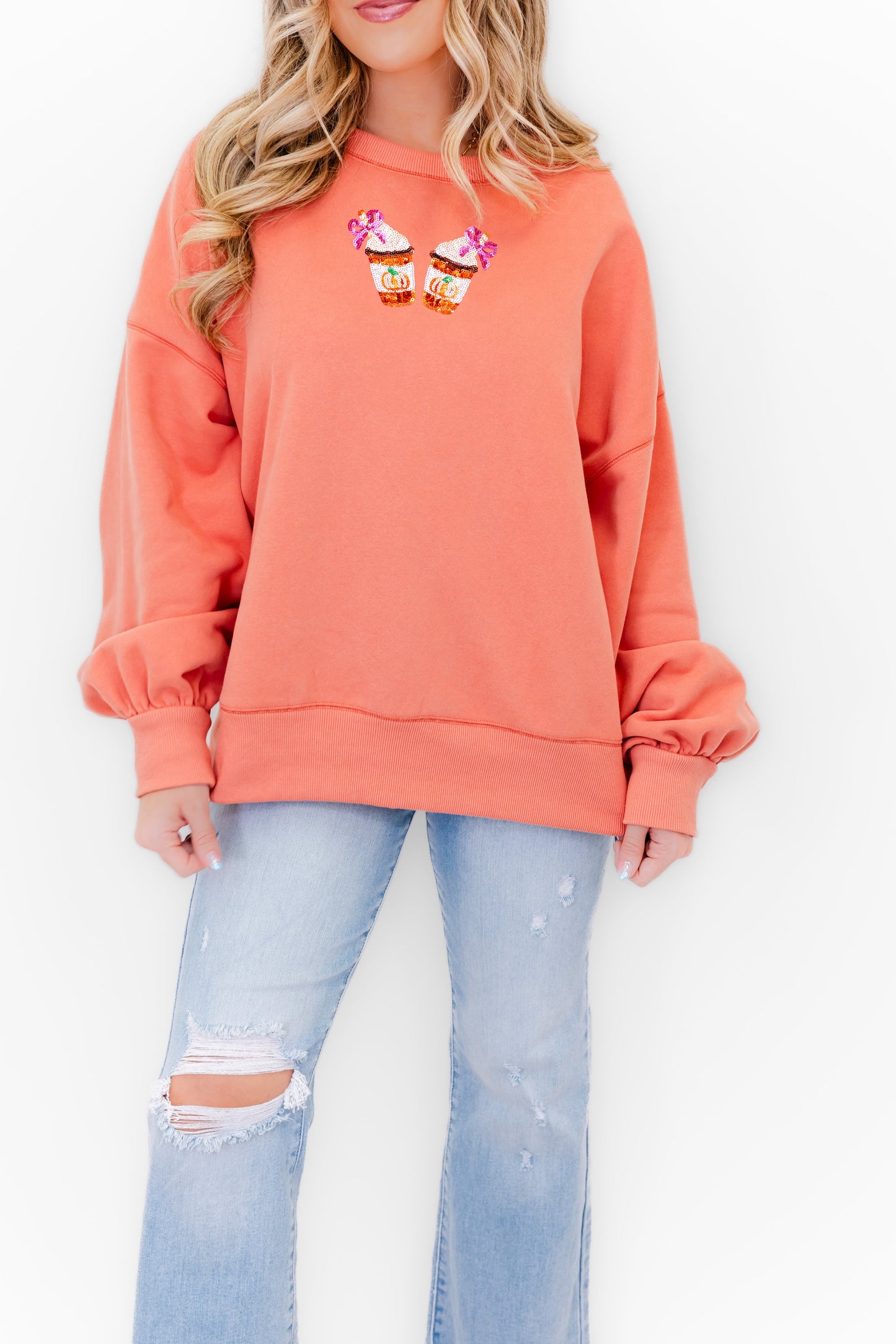 Pumpkin Spice Embellished Sweatshirt