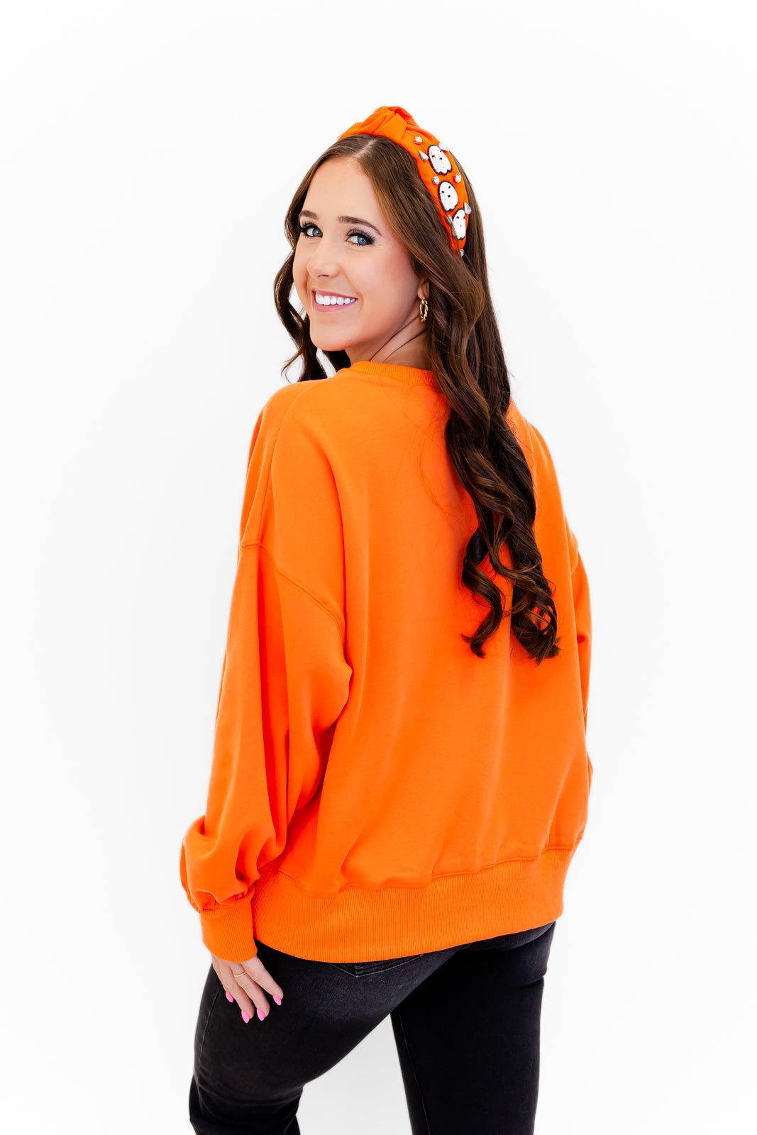 Boo Chenille Sequin Patch Sweatshirt