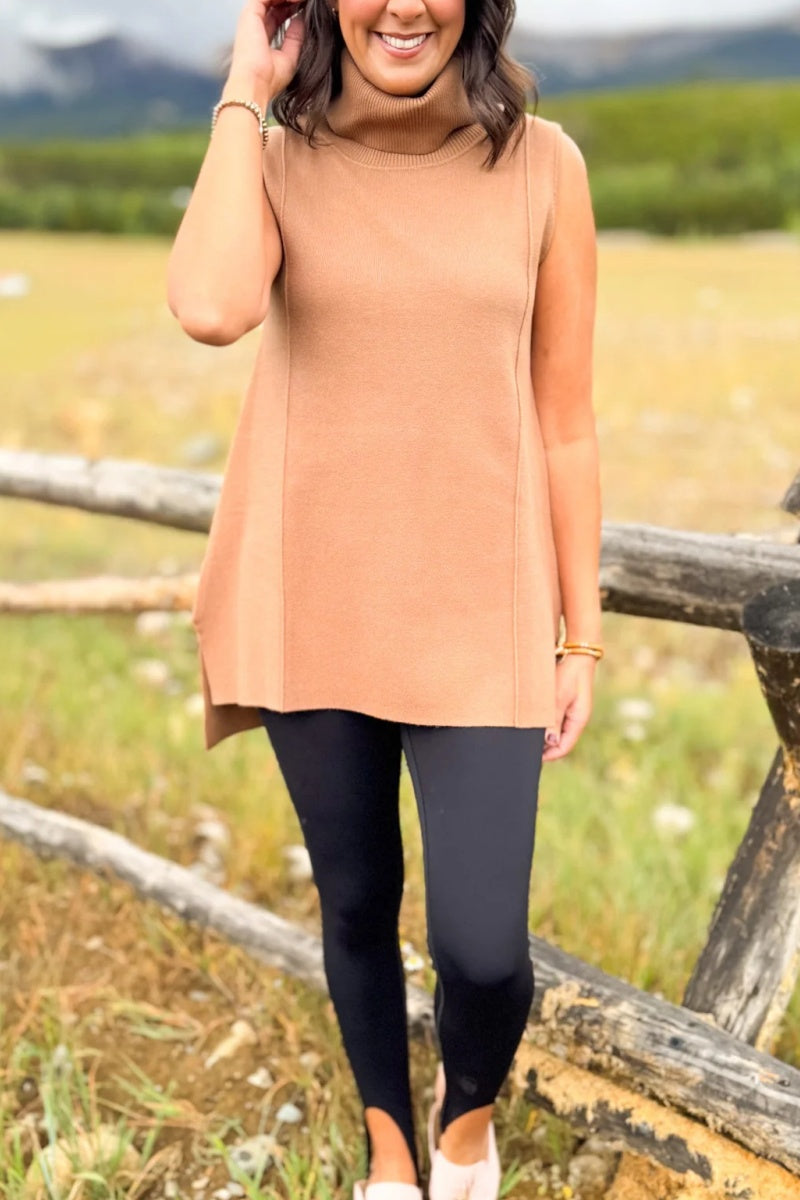 Lynn Sleeveless Mock Neck Sweater