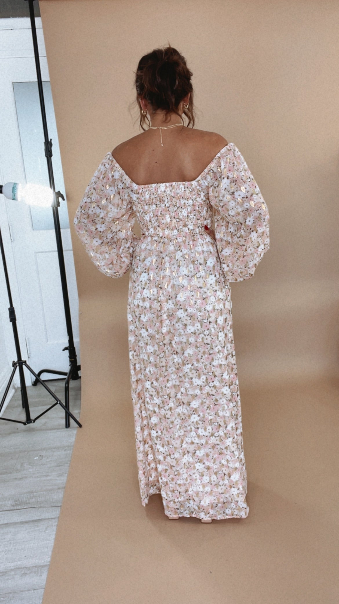 Timeless Romantic Chiffon Maxi Dress, Pink Floral