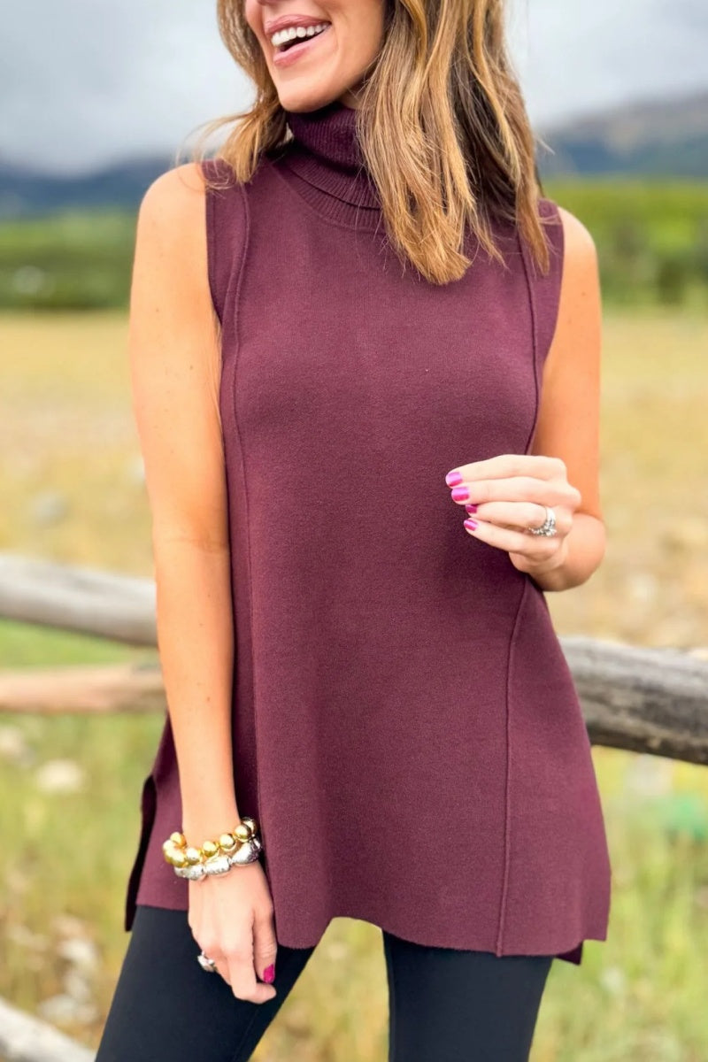 Lynn Sleeveless Mock Neck Sweater