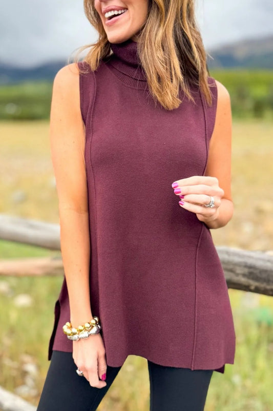 Lynn Sleeveless Mock Neck Sweater