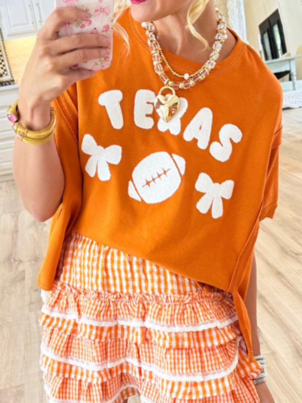 Burnt Orange Texas Oversized Tee