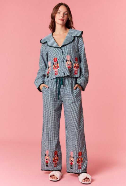 Nutcracker Green Christmas Pajama Set