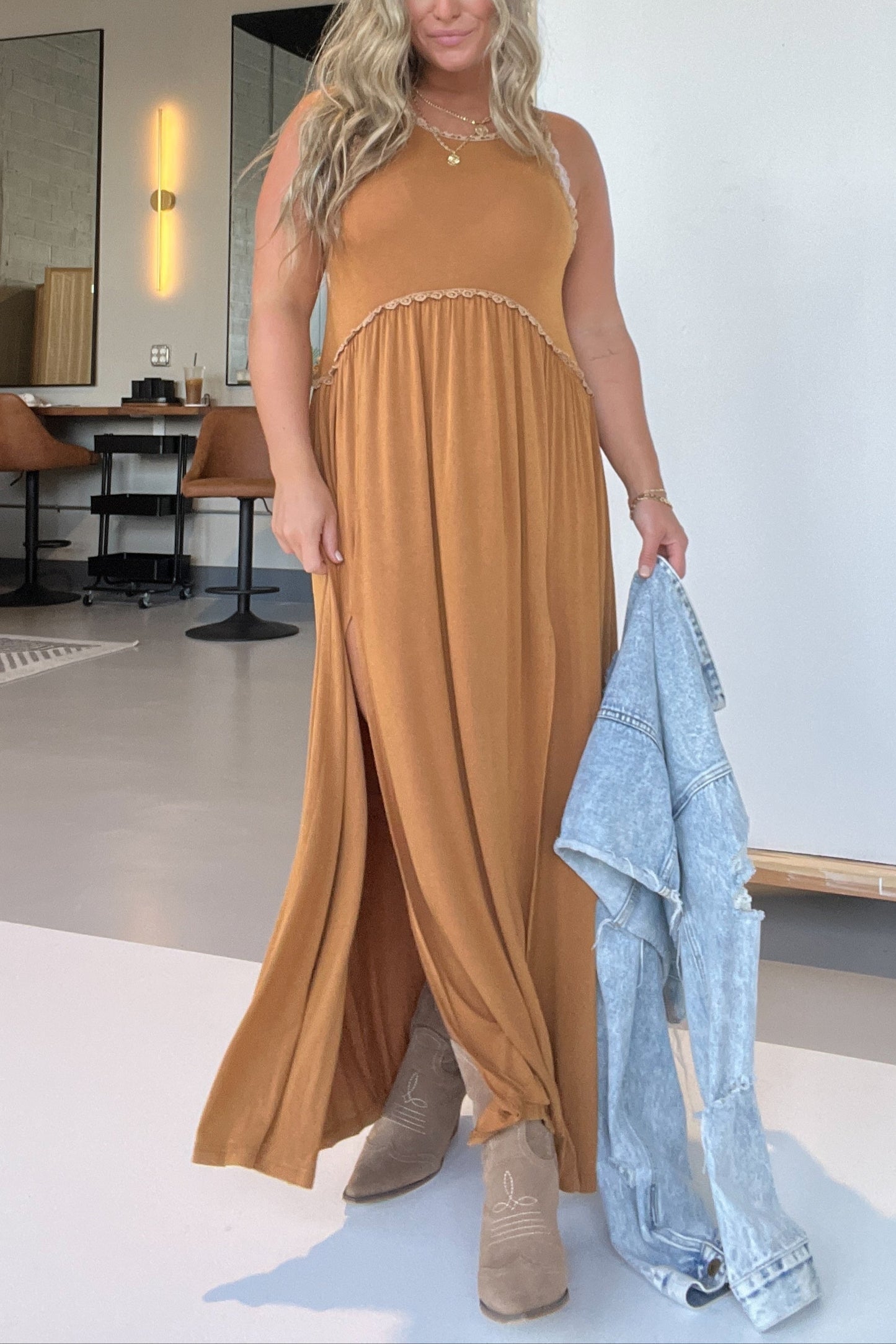 Pumpkin Spice Romantic Plans Maxi Dress