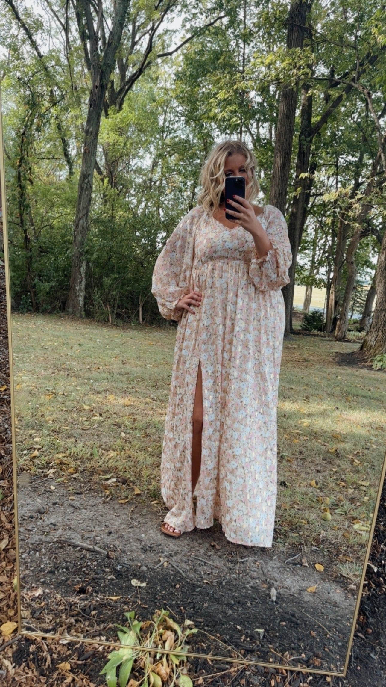 Timeless Romantic Chiffon Maxi Dress, Pink Floral