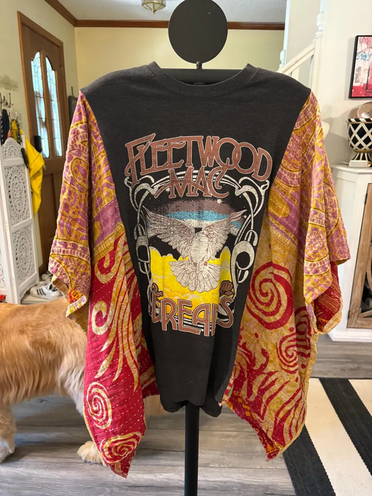 Printed Batwing Sleeve Top