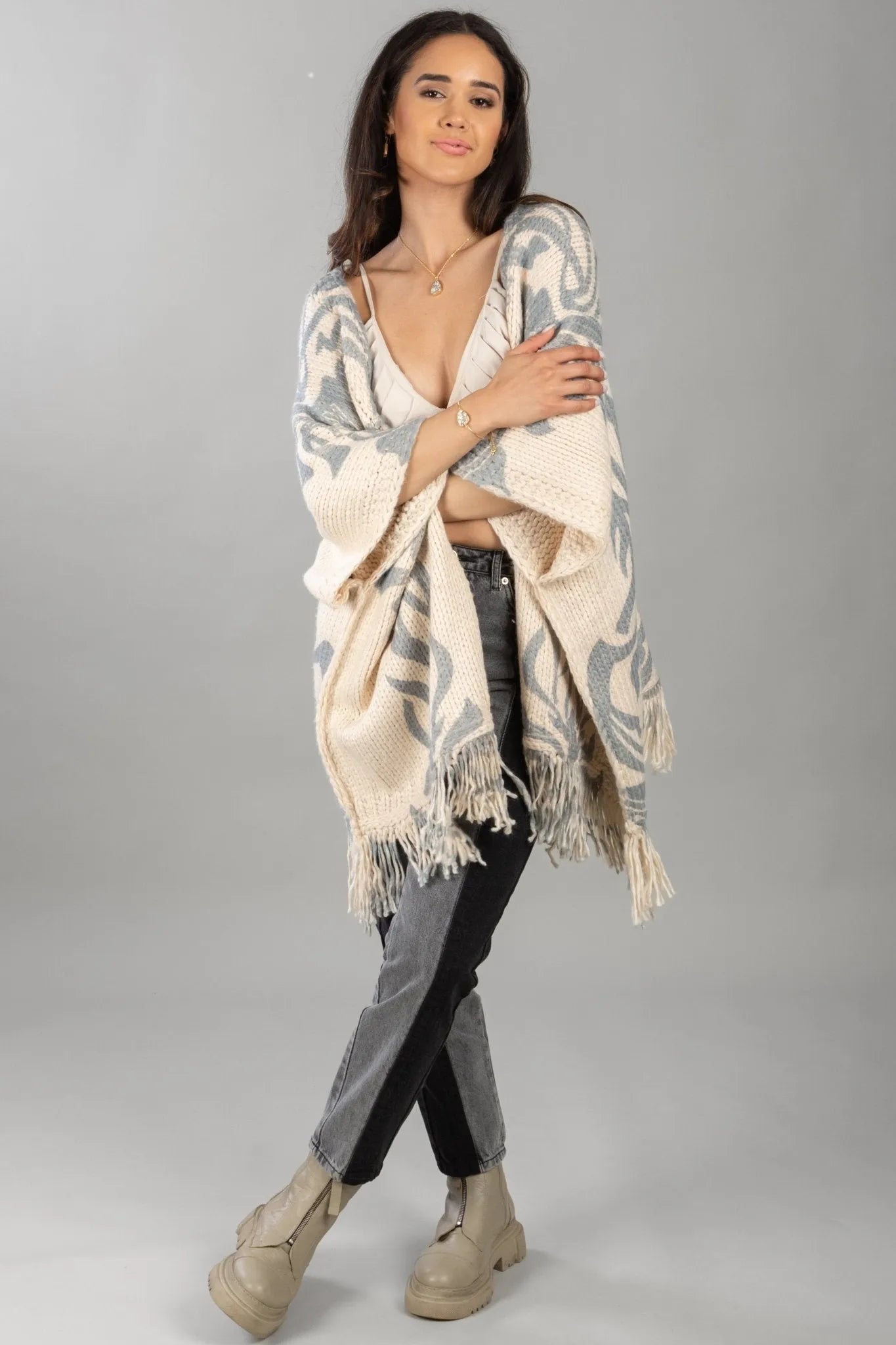 Knit Tassel Kimono