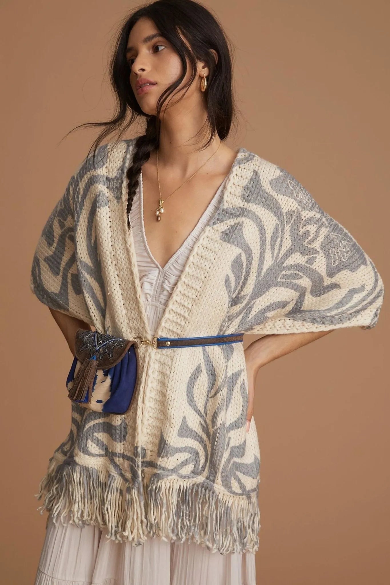 Knit Tassel Kimono