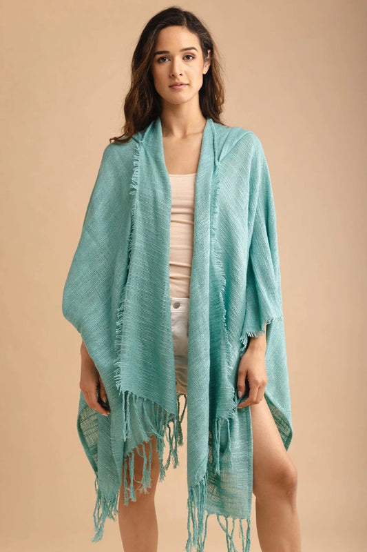 Cotton Fringed Kimono Cover Up
