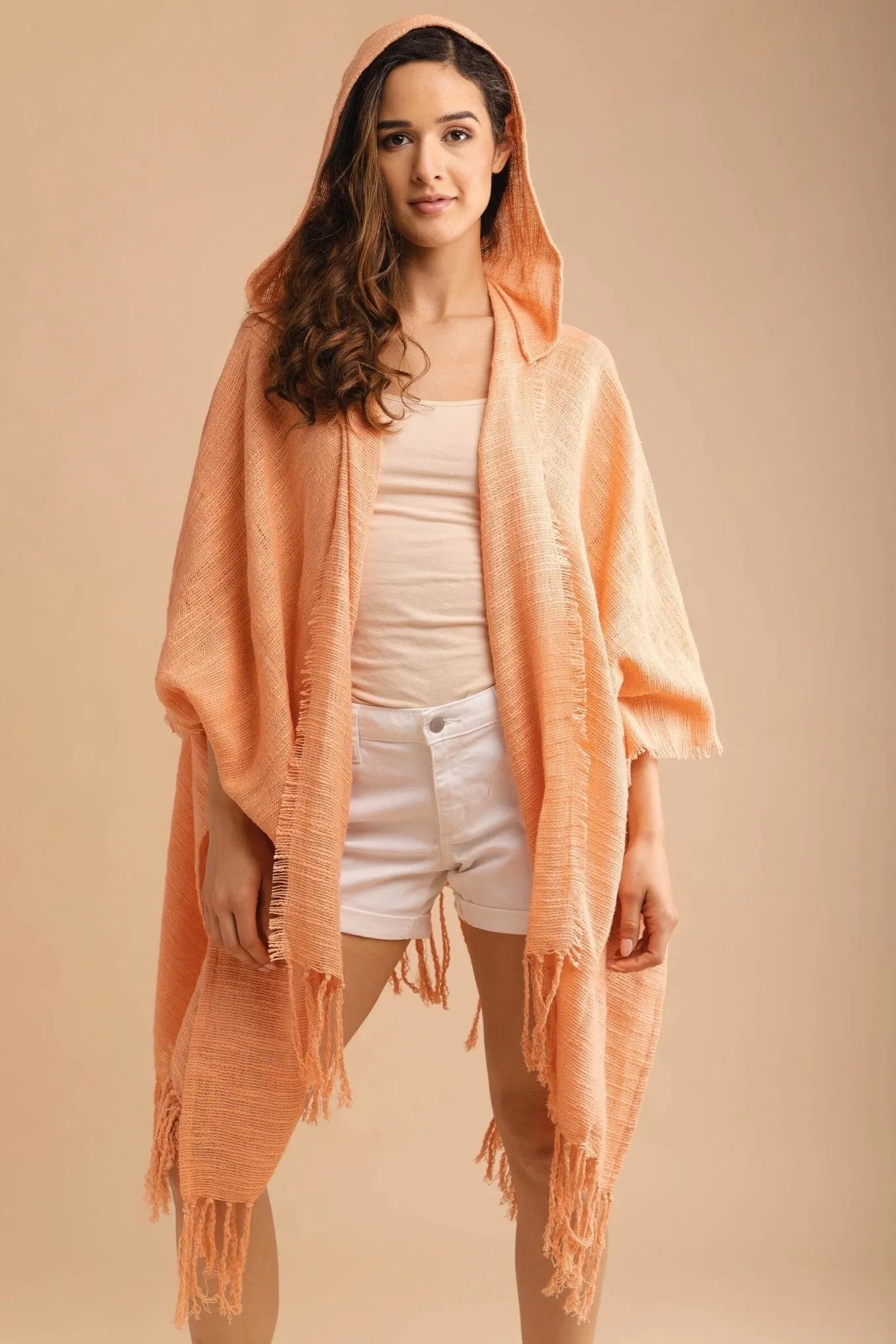 Cotton Fringed Kimono Cover Up