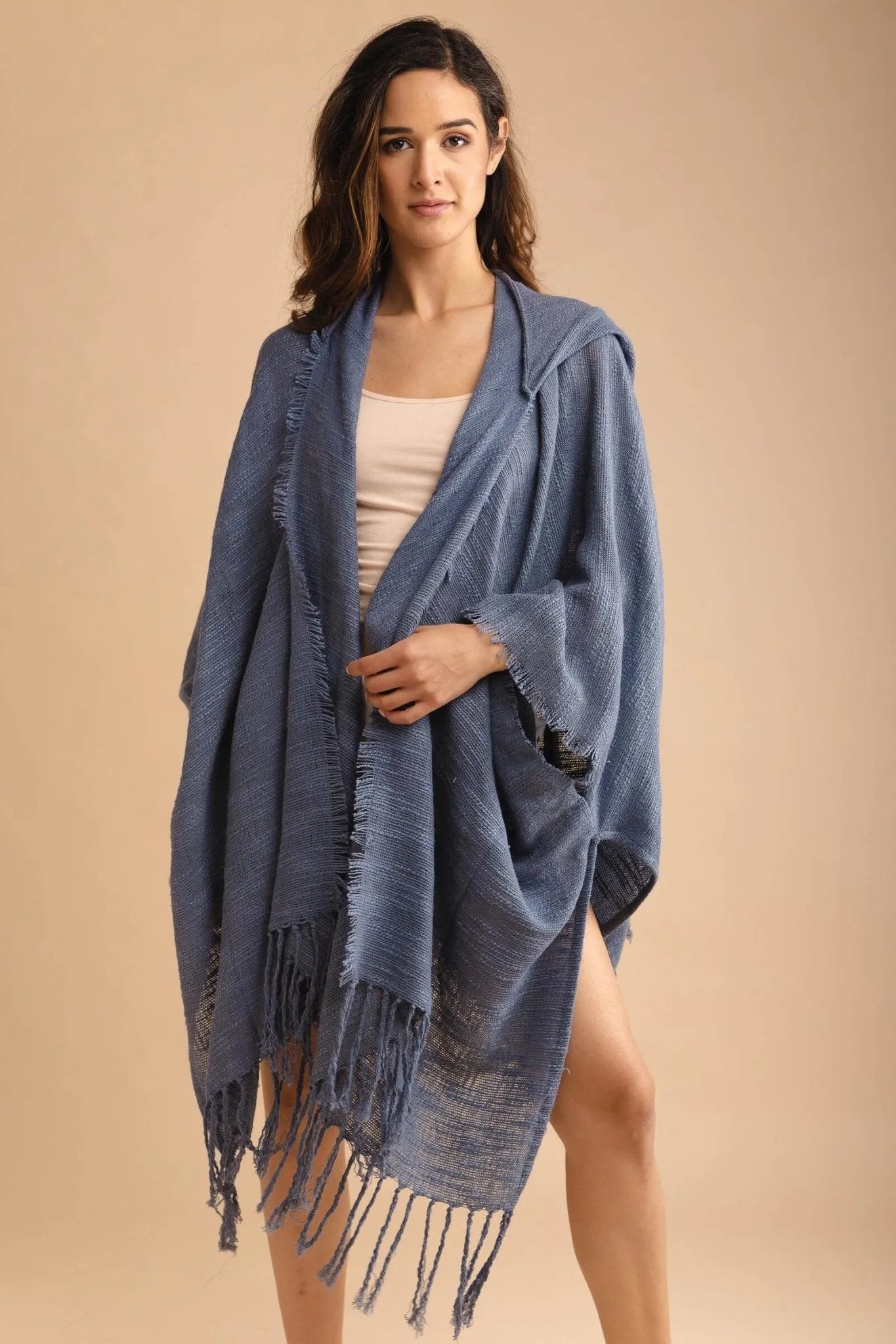 Cotton Fringed Kimono Cover Up