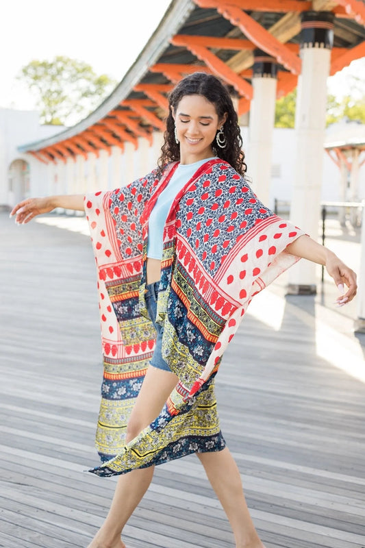 Tropical Block Kimono