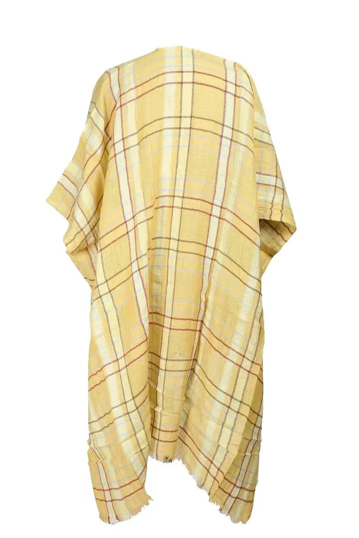 Linen Cotton Plaid Kimono