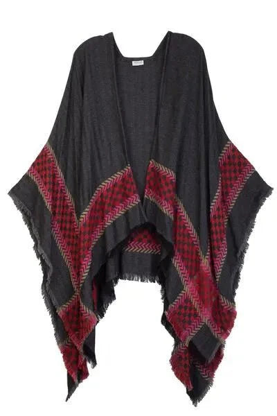 Cotton Checkered Border Kimono