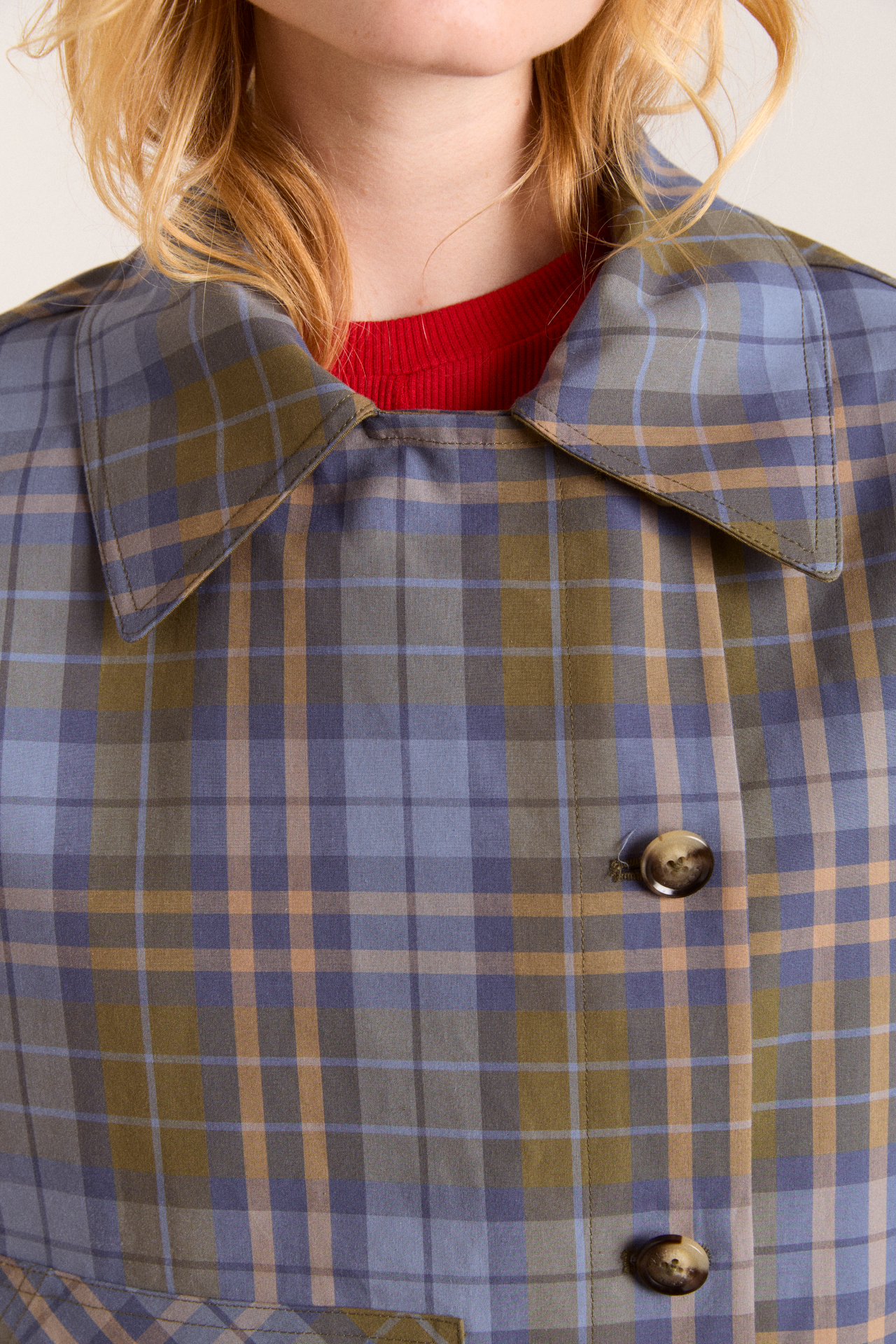 reversible jerry crop trench coat - olive