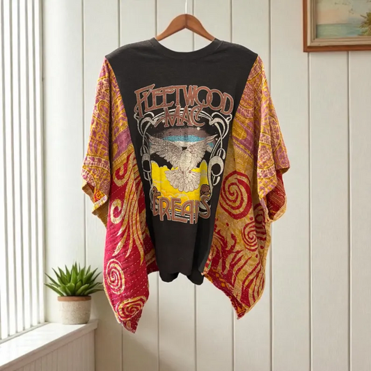 Printed Batwing Sleeve Top