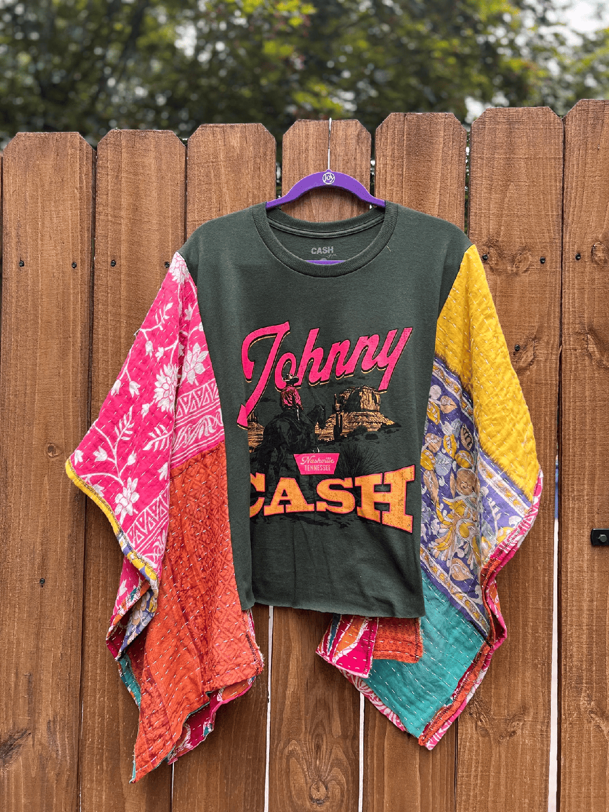 Printed Batwing Sleeve Top