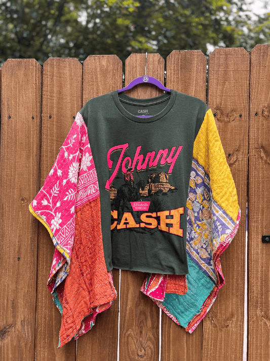 Printed Batwing Sleeve Top