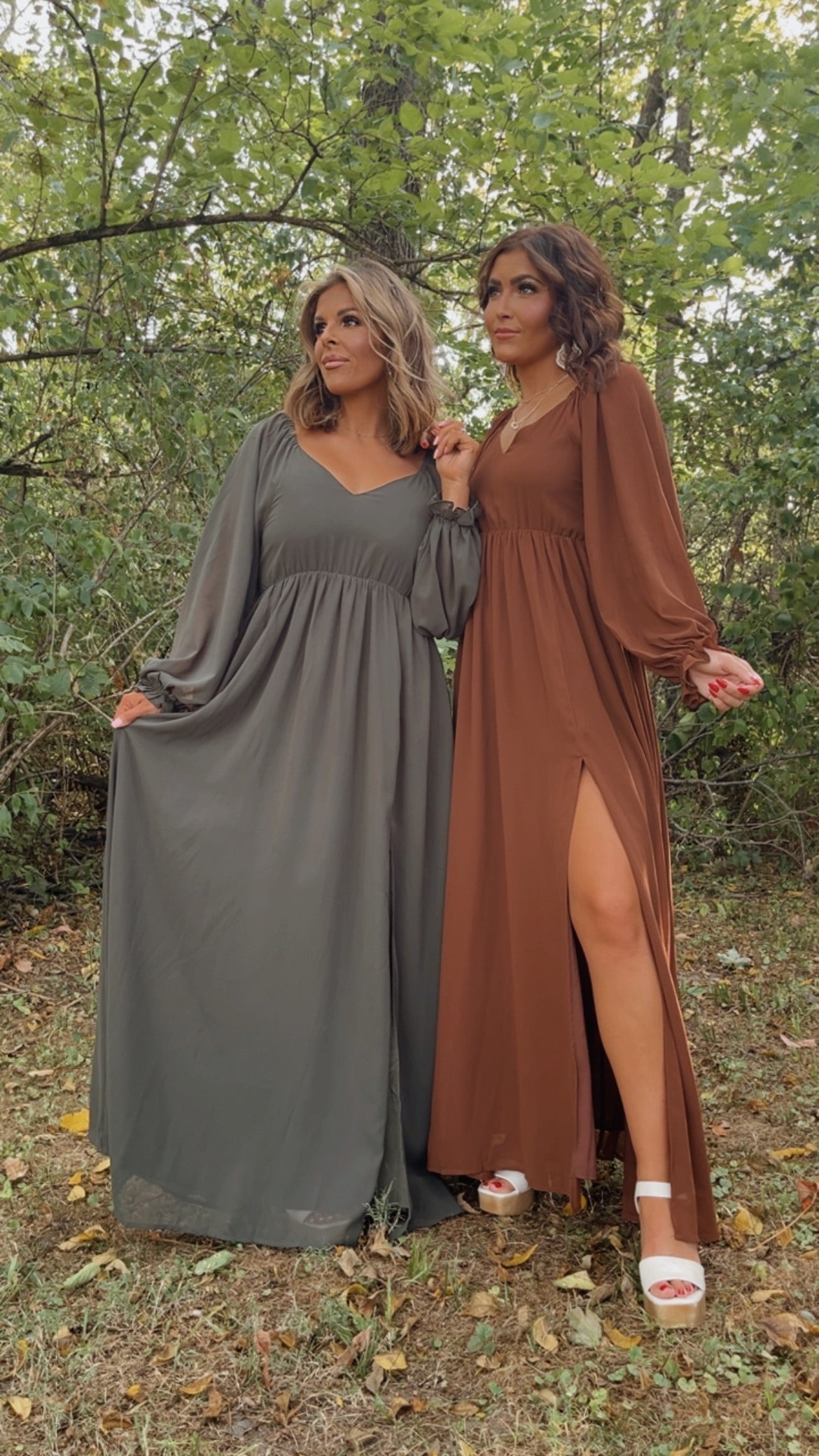 Timeless Romantic Chiffon Maxi Dress, Brown
