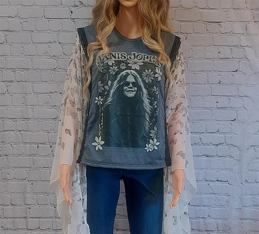 Kantha Rock T-Shirt Cape Top