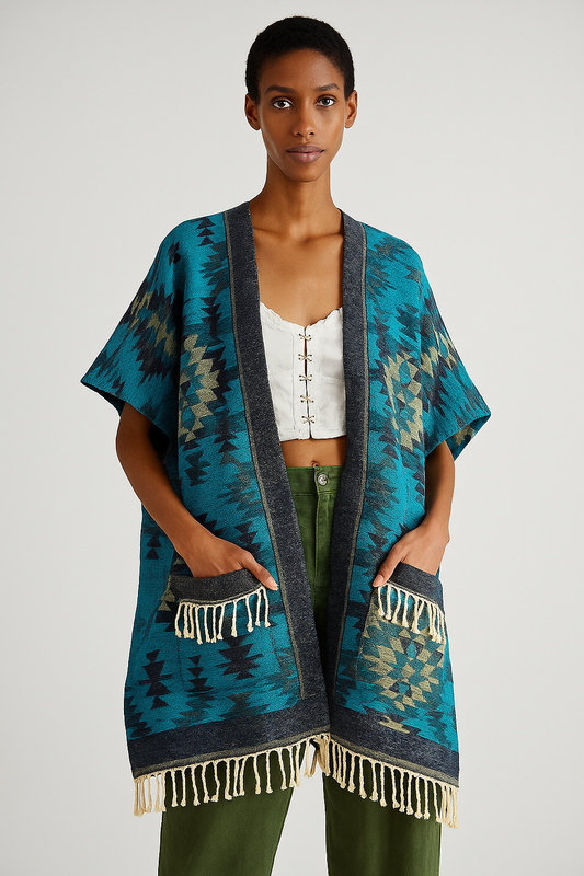 Aztec Fringed Ruana