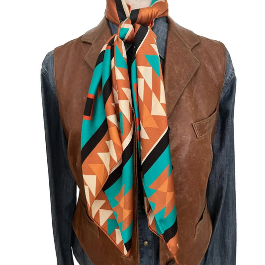 Aztec Wild Rags (Cimarron Turquoise) Silk Scarf