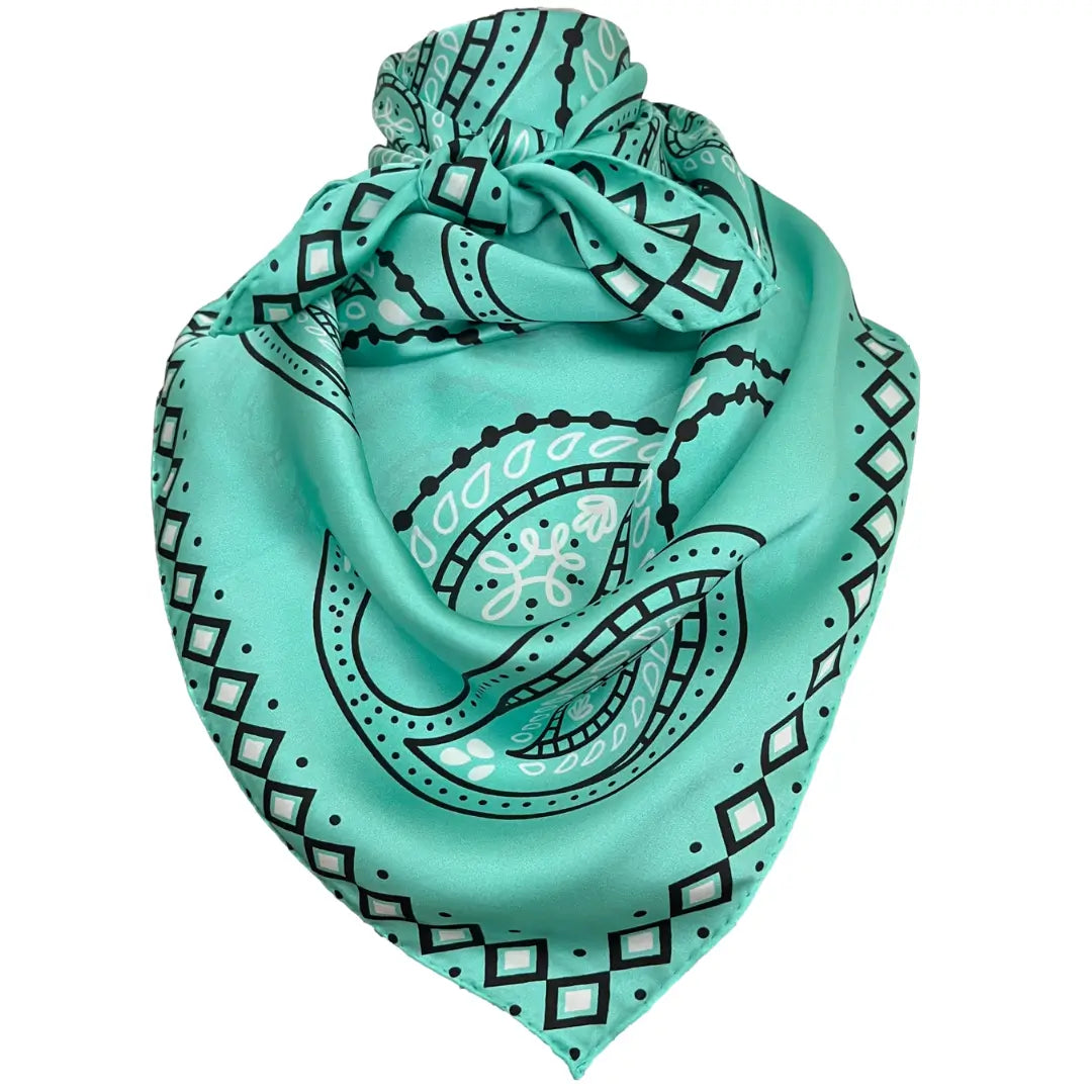 Paisley Wild Rags (Nevada) Light Turquoise Silk Scarf