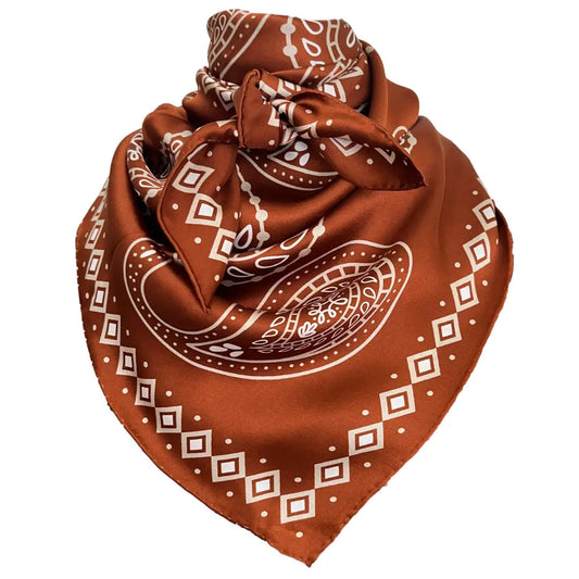 Paisley Wild Rags (Cookie) Sienna Brown Silk Scarf