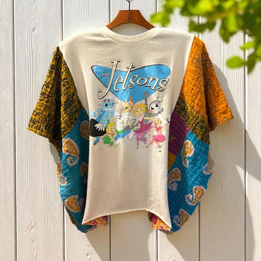 Printed Batwing Sleeve Top