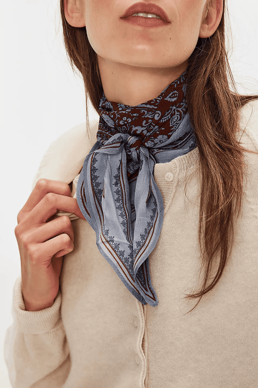 Paisley Wedge Blue Triangle Scarf