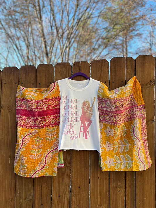 Printed Batwing Sleeve Top