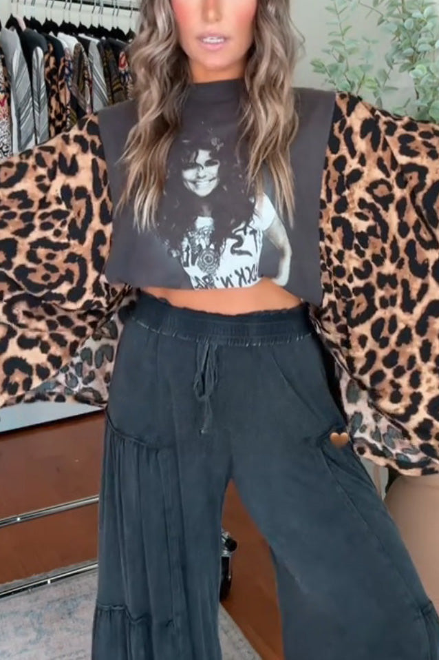 Shania Mix & Match Tee Grey Cheetah