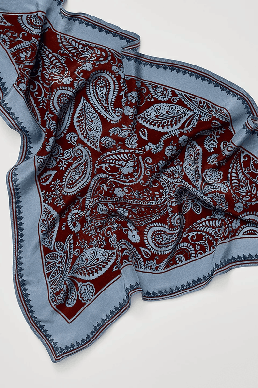 Paisley Wedge Blue Triangle Scarf