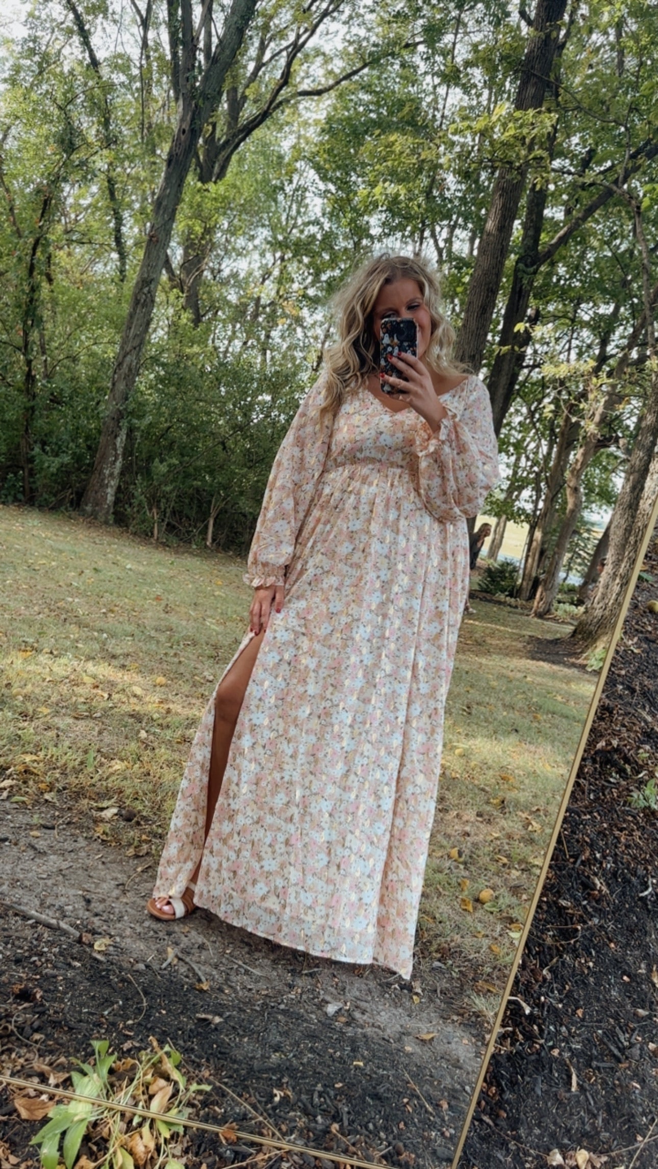 Timeless Romantic Chiffon Maxi Dress, Pink Floral