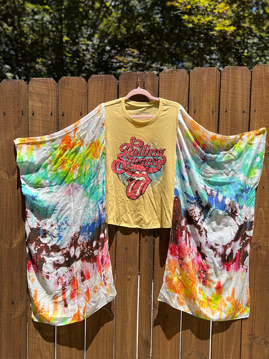 Colorful Printed Kimono Wings Top