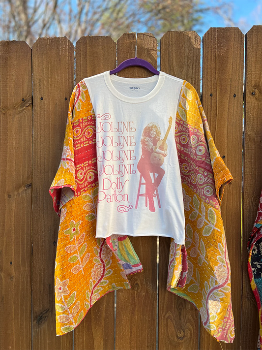 Printed Batwing Sleeve Top