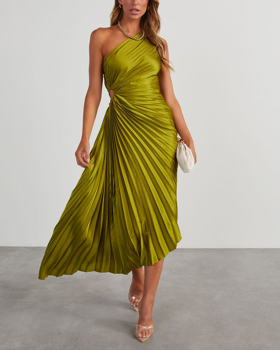 One Shoulder Asymmetrical Maxi Dress