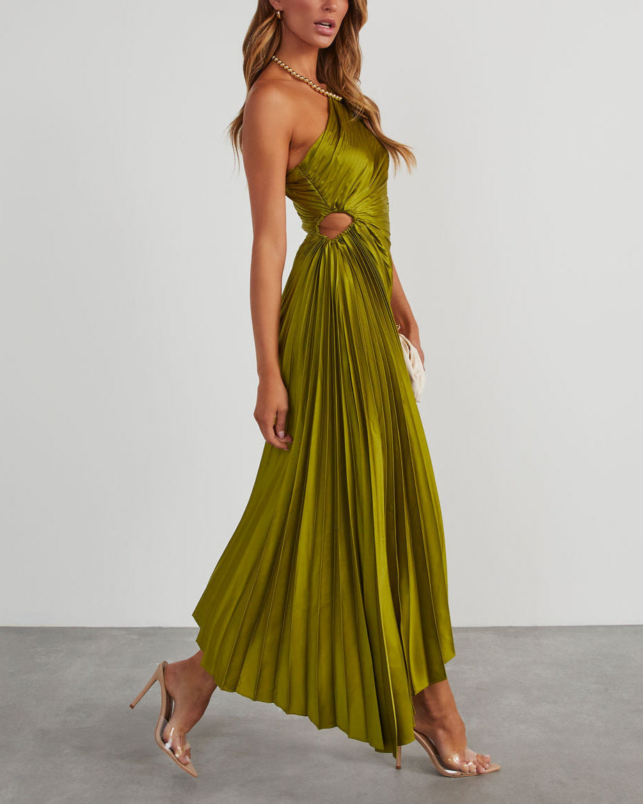 One Shoulder Asymmetrical Maxi Dress