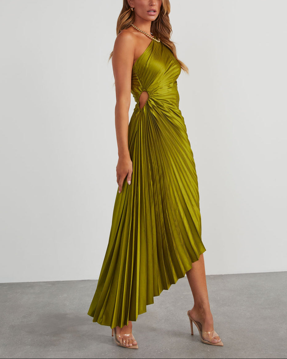 One Shoulder Asymmetrical Maxi Dress