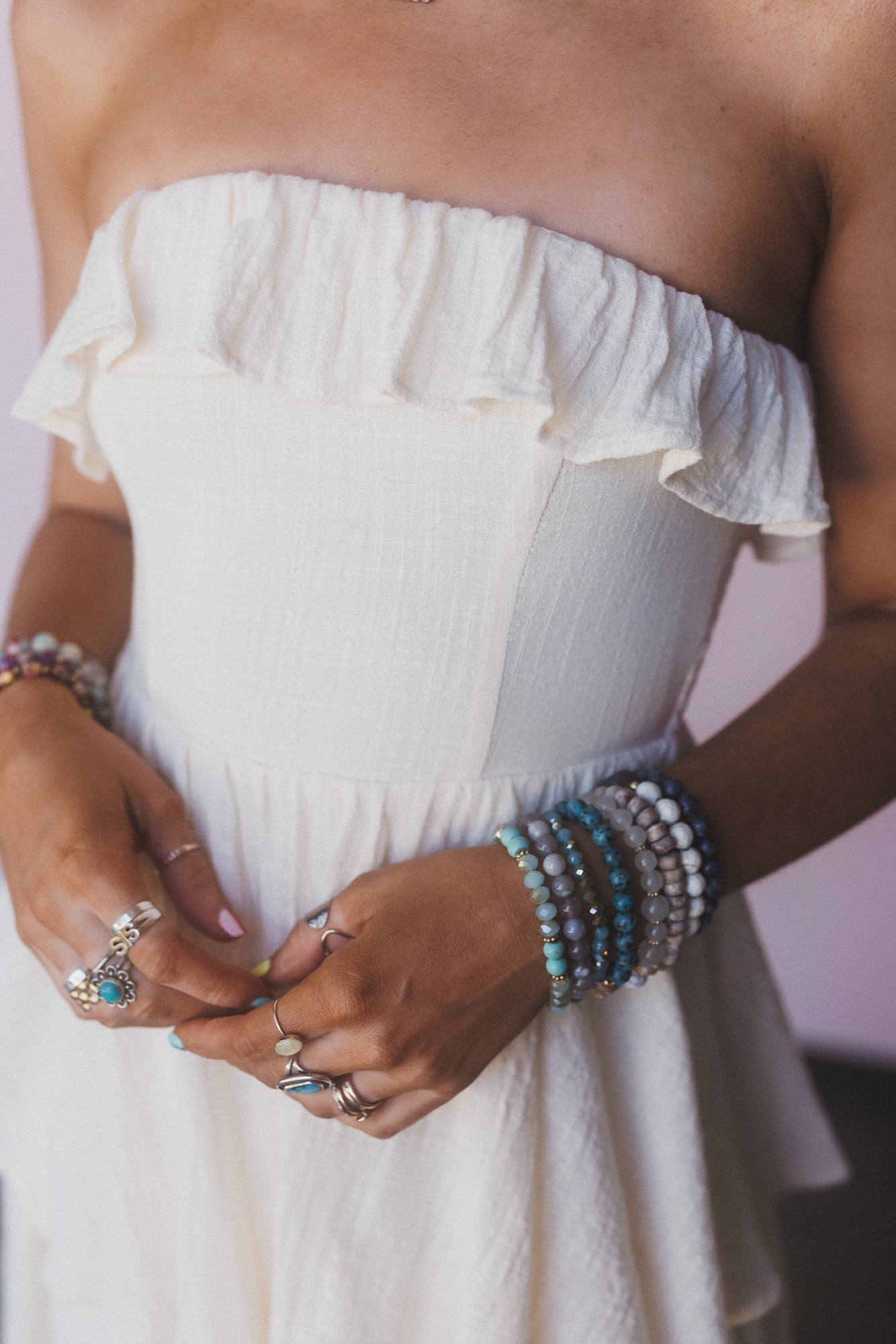 Ethereal Layers Ruffled Maxi Dress - Cream