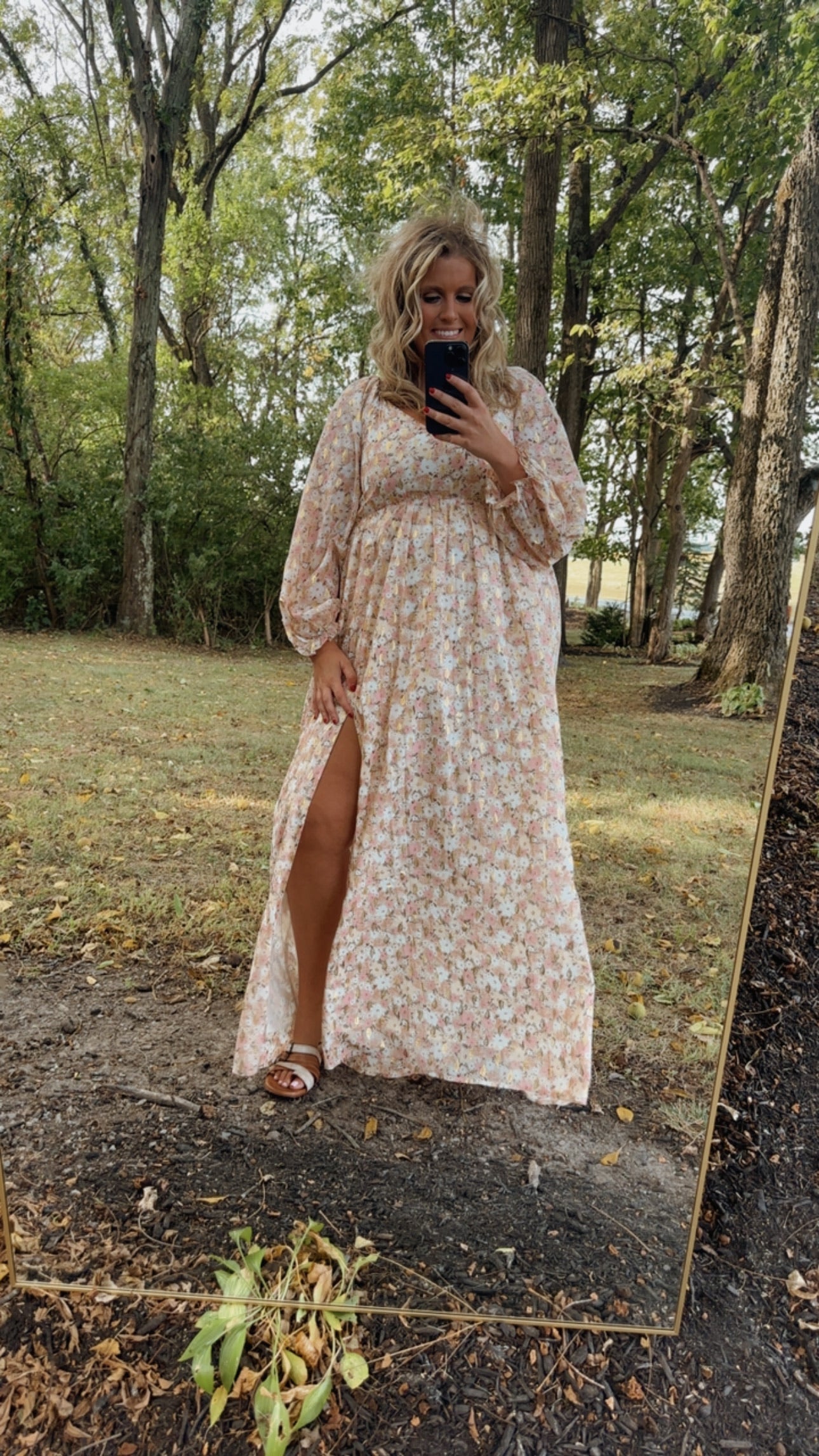 Timeless Romantic Chiffon Maxi Dress, Pink Floral