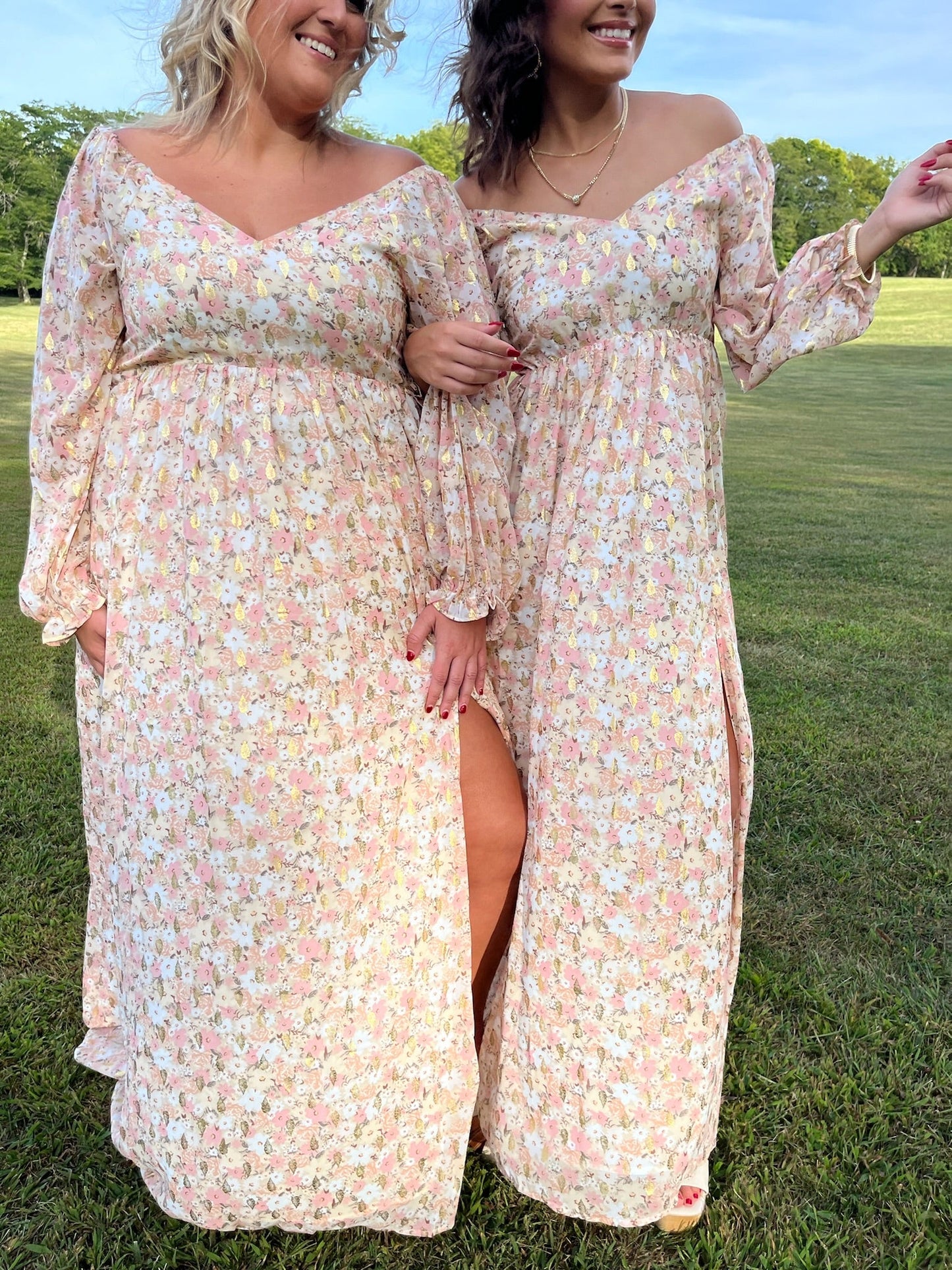 Timeless Romantic Chiffon Maxi Dress, Pink Floral