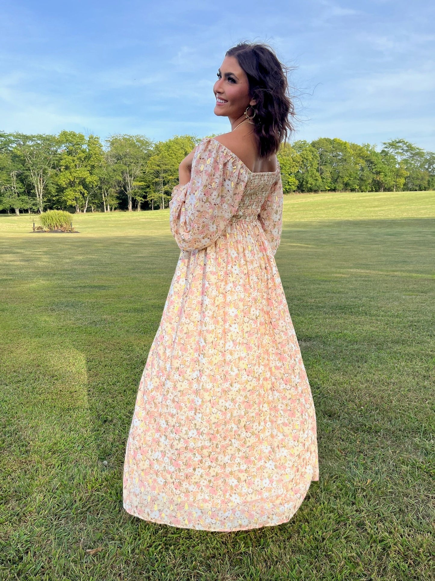 Timeless Romantic Chiffon Maxi Dress, Pink Floral
