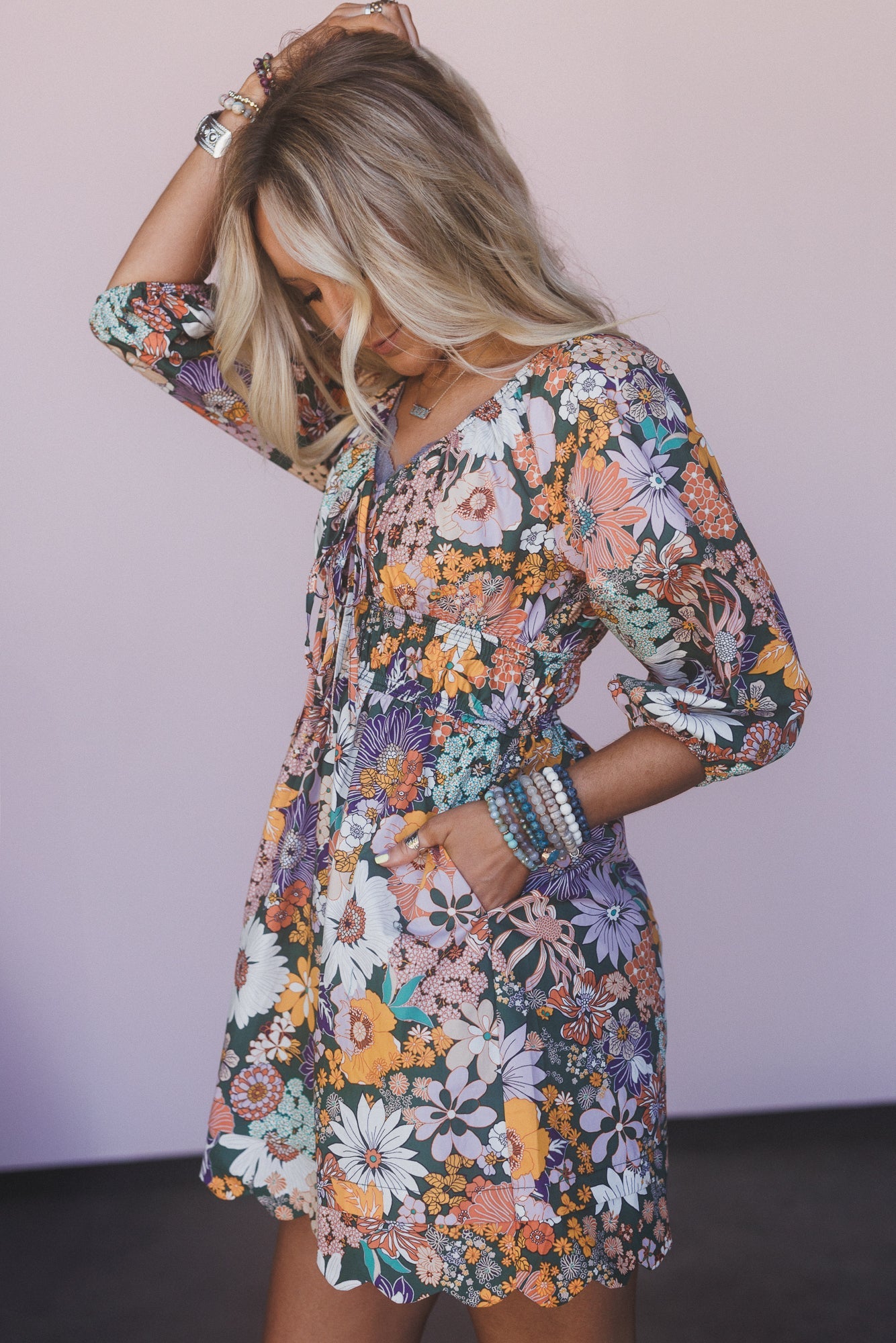 Can It Be Floral Dress - Green