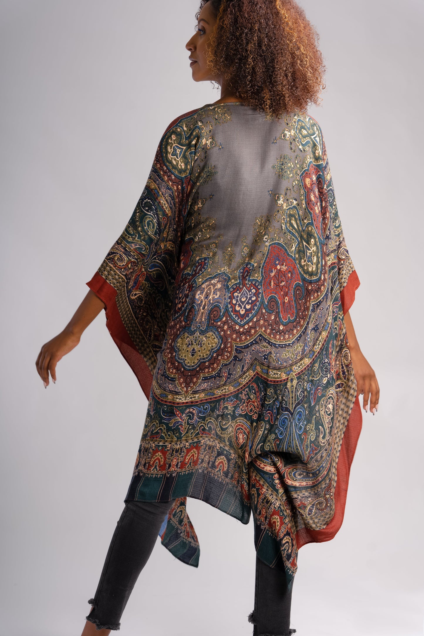 Paisley High Low Kimono