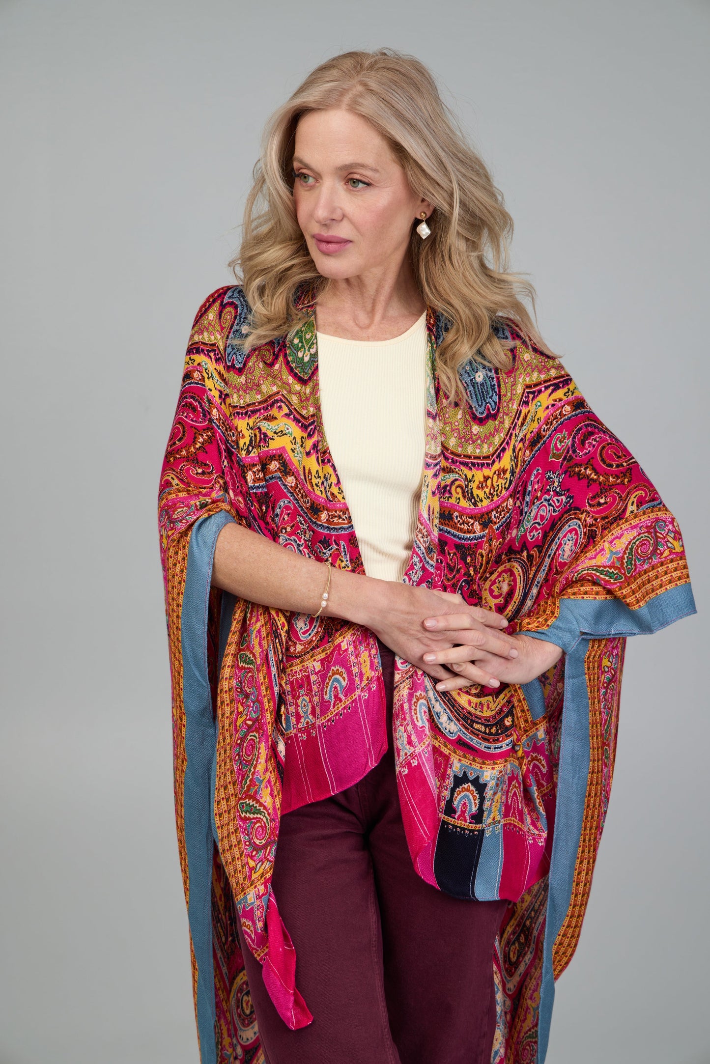 Paisley High Low Kimono